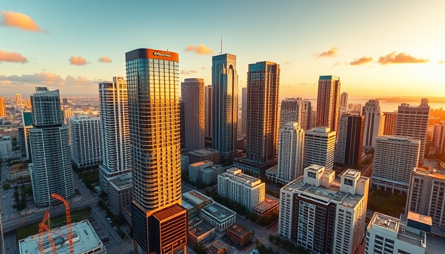 Brickell office buildings at sunset, highlighting leasing trends.