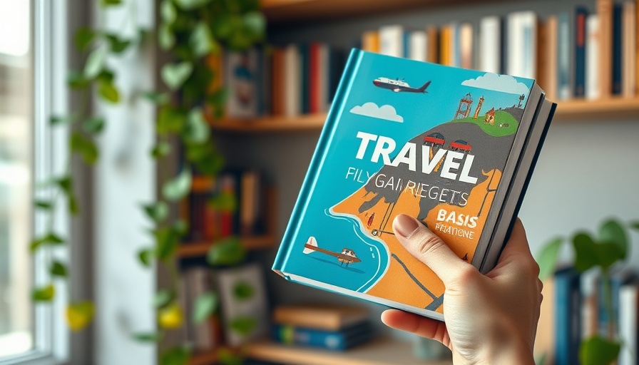 Travel on a Budget book with vibrant cover and indoor bookshelf.