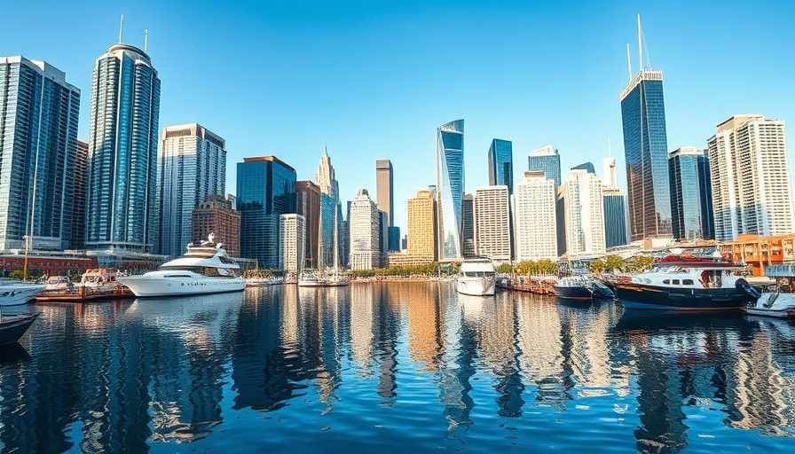 Vibrant city skyline reflected in calm waterfront, Classic Collection city breaks.