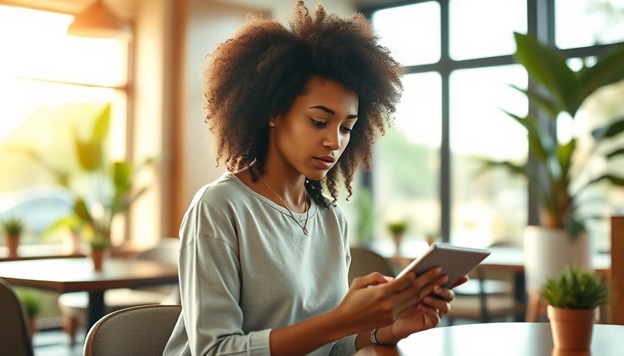 Woman exploring the benefits of Capital One Venture Rewards card in a cafe.