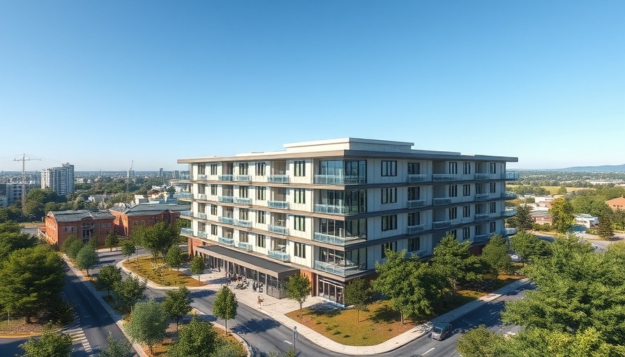 Architectural rendering of an assisted living facility planned in Broward, aerial view.