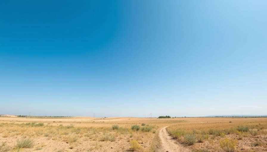 Vast and undeveloped land area under a clear blue sky.