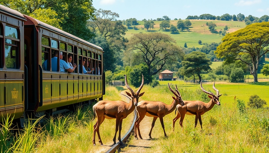 Scenic UK rail event with passengers observing antelopes