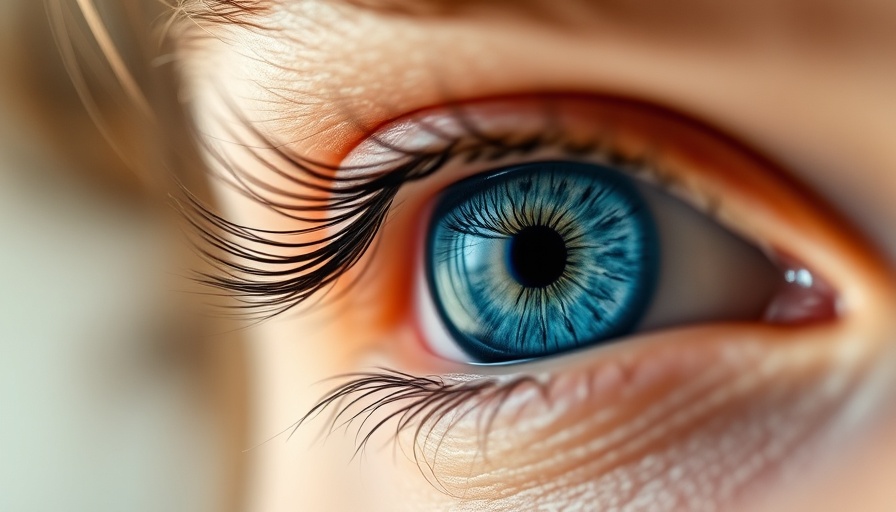 Detailed blue eye close-up reflecting EMDR therapy benefits for trauma.