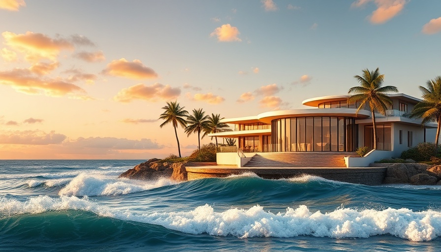 Palm Beach luxury real estate at sunset.