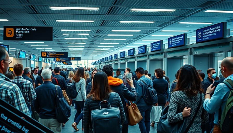 Travelers at German airport during strike causing flight cancellations.