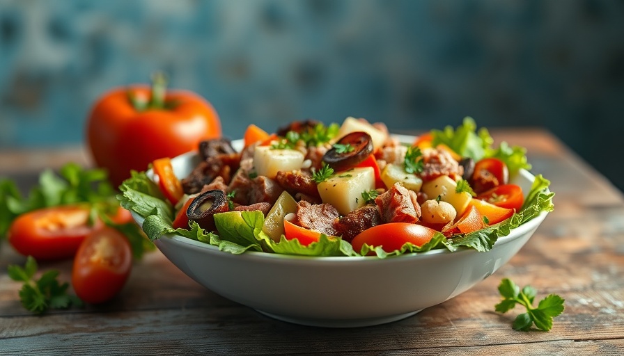 No Lettuce Italian Chopped Salad with colorful veggies and meats.