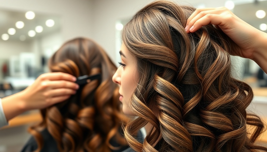 Curls being added to hair with extensions in salon, choosing the right length.