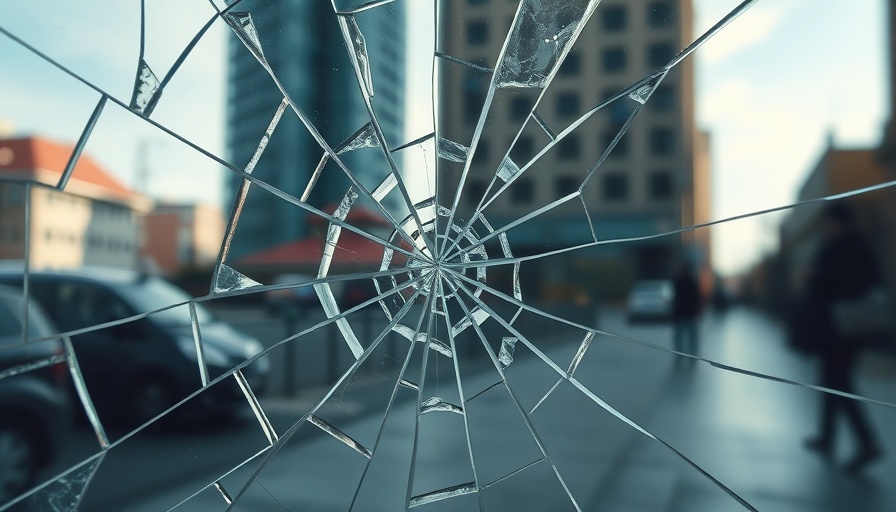 Shattered glass symbolizing emotional trauma after rollercoaster accident.