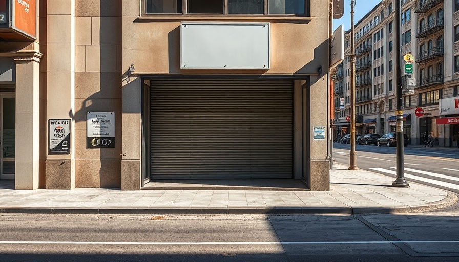 Collins Avenue retail foreclosure scene with empty storefront.