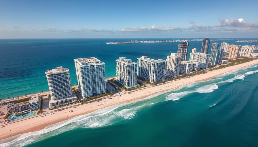 Aerial view of Miami Beach, highlighting real estate risks.
