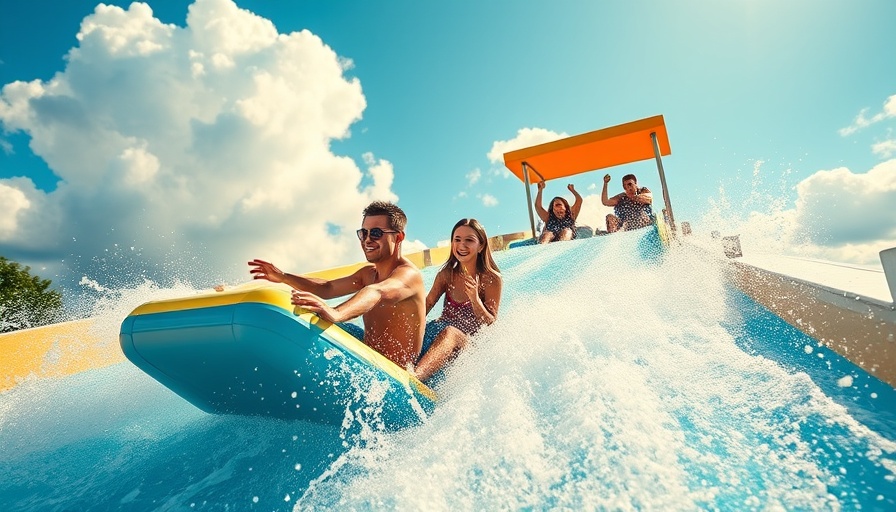 Exciting water slide fun in Central Florida, featuring happy family.