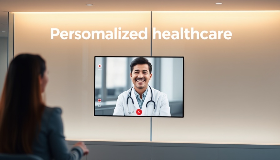 Modern healthcare service digital ad with features highlighted.