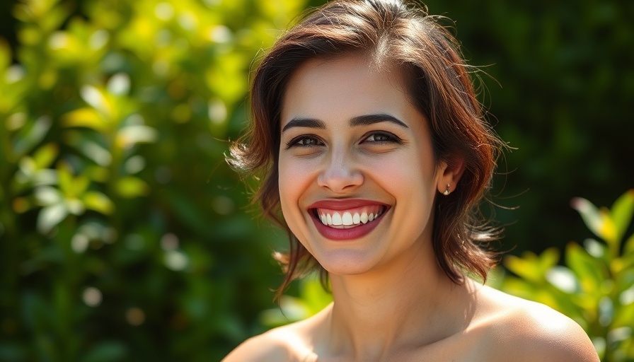 Radiant woman smiling confidently outdoors, FDA Decisions Hormone Therapy.