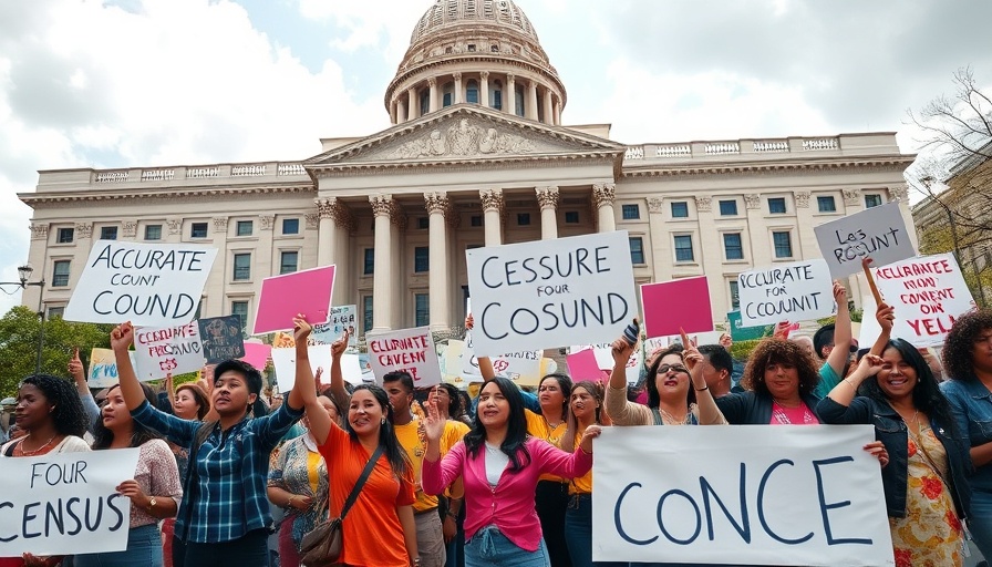 Group of protesters holding signs for accurate 2020 census