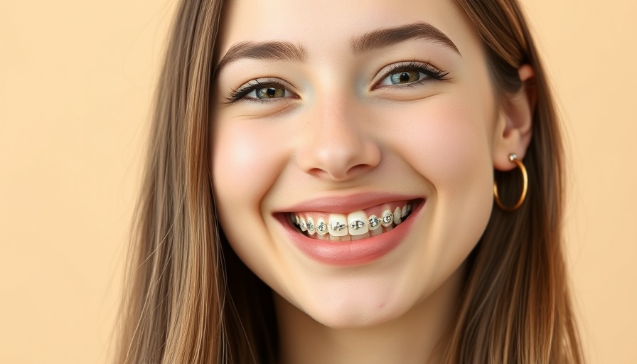 Cheerful young woman with braces breaking adult braces myths.