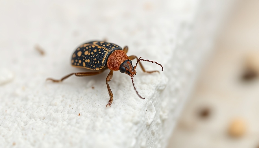 Bubonic Plague in Tahoe context: close-up of a brown speckled beetle.
