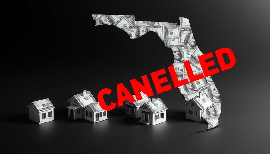 Florida home buyers cancelling purchases, conceptual financial illustration.