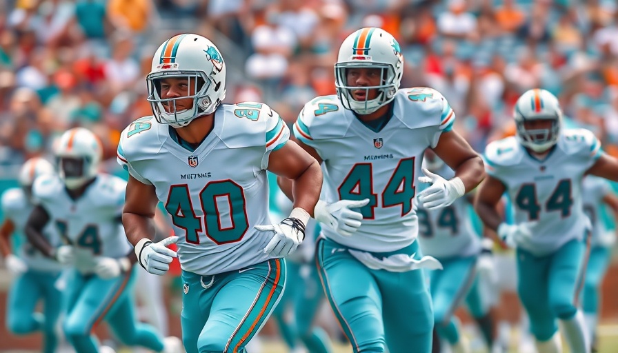 Miami Dolphins players in action showcasing front seven dominance.