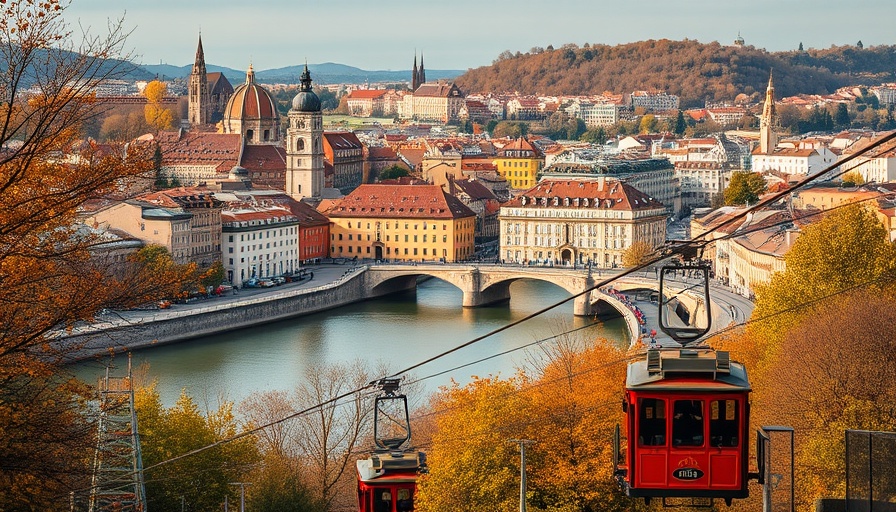 Charming European city by river in fall, a top destination.