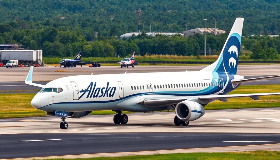 Alaska Airlines plane taxiing on the tarmac.