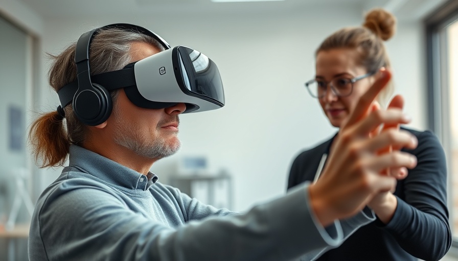 AI for physical therapy training with VR headset in a clinic.