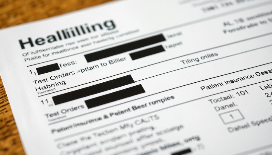 $34.95 co-pay healthcare billing document with test orders.