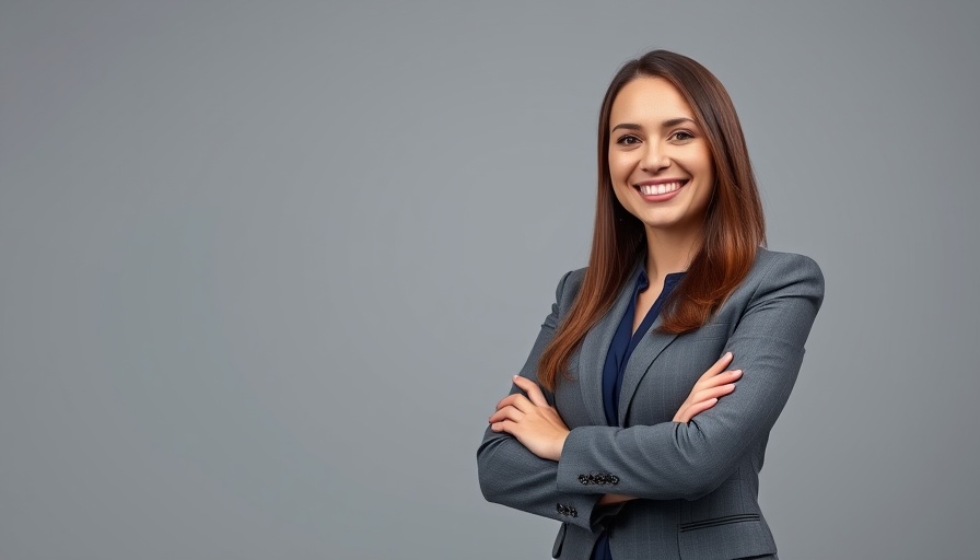 Professional woman smiling in a blue blazer, telehealth safe harbor