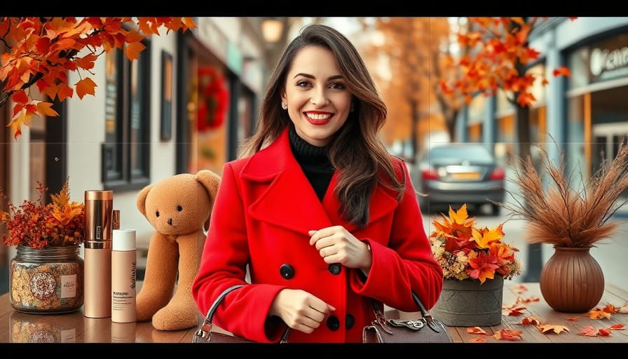 Elegant fall beauty collage with fashion and makeup focus.