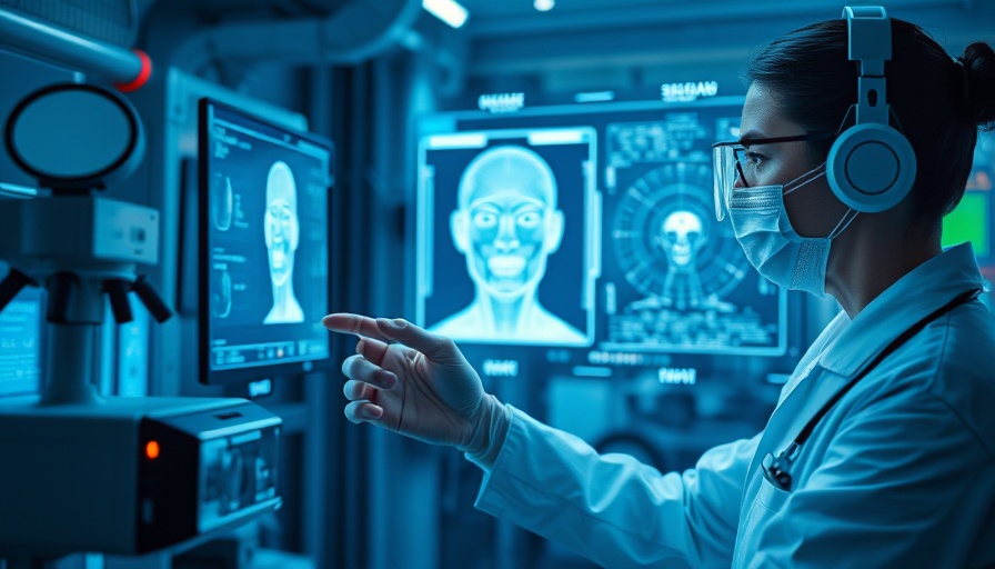 AI in Plastic Surgery: Doctor using AI tool for facial analysis.