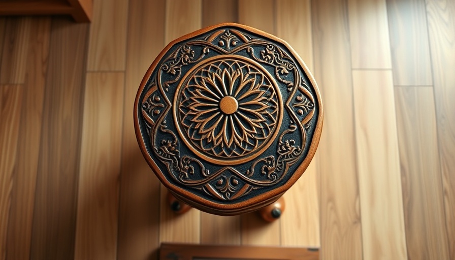 Artistic legacy of printing exemplified in a carved wooden stool.
