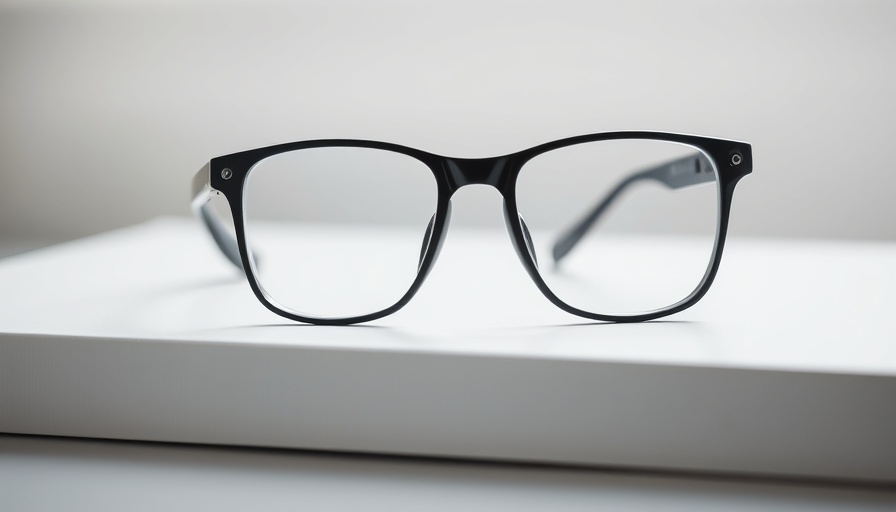 Sleek black stylish prescription glasses on white surface.