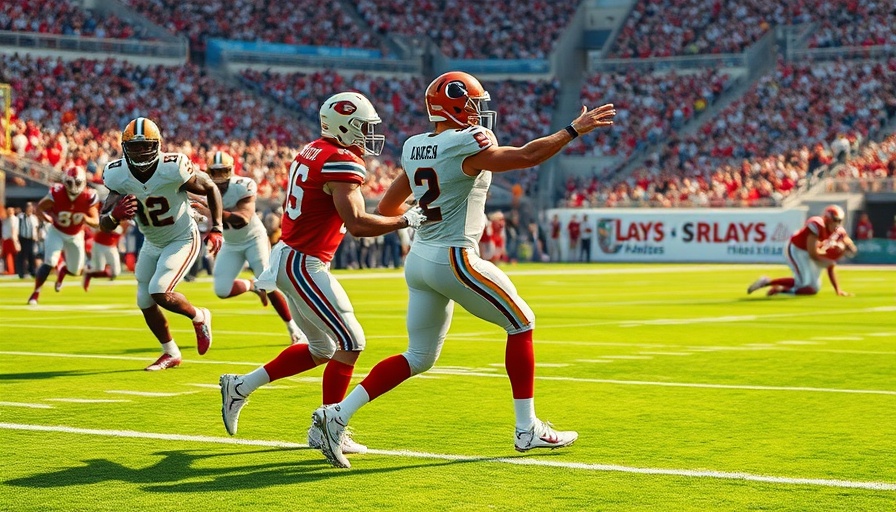 Florida Gators offense quarterback directing play during intense match.