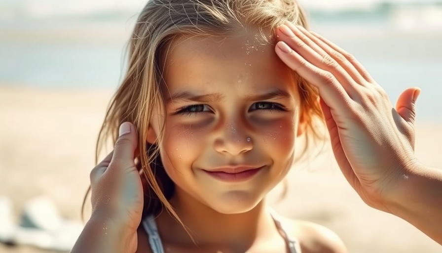 Child receives sunscreen on the beach ensuring sunscreen safety Australia.