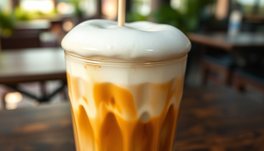 Smooth protein cold foam atop Starbucks iced coffee