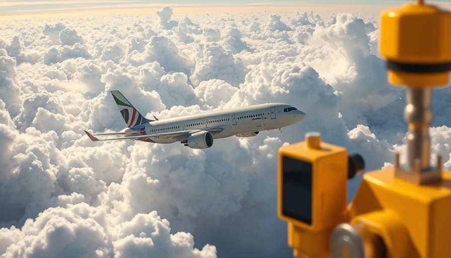 ACR Electronics Aircraft Distress Tracking device with airplane in the sky.