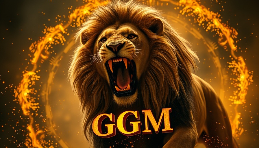 AI-powered creativity and cinematic transformations depicted by MGM lion roaring.