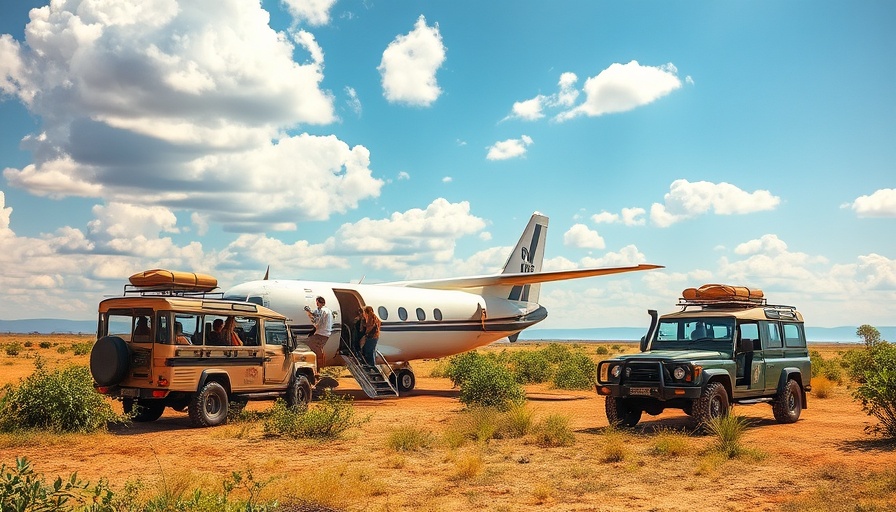 Last Minute December 2025 Safari with plane and safari vehicles.
