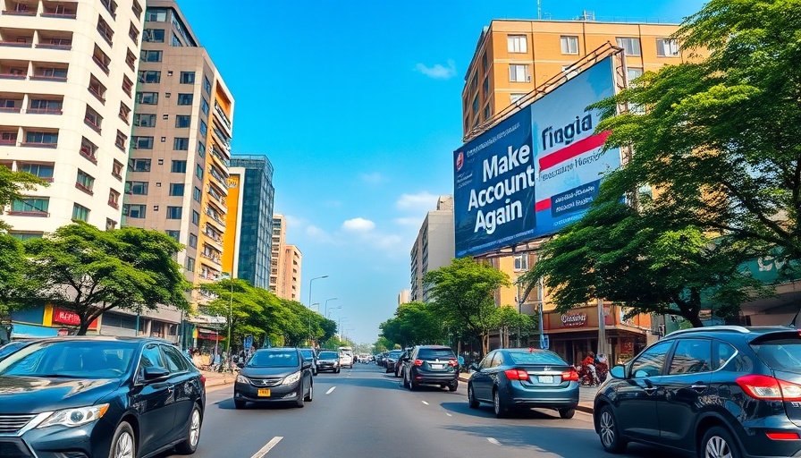 Make Accounts Great Again Campaign Nigeria billboard in urban street.