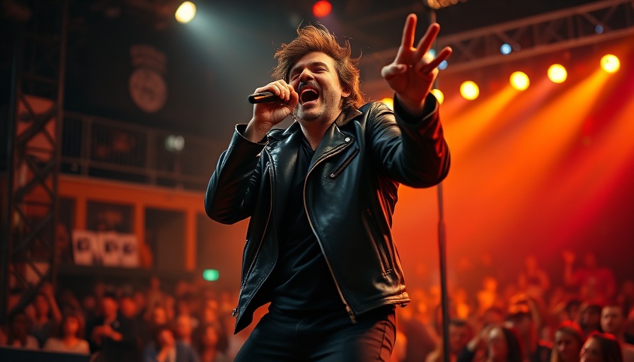 Energetic musician at concert during Argentina's economic crisis.