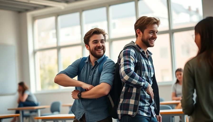 Friendly interaction in a classroom setting highlighting career-connected learning for students with disabilities.