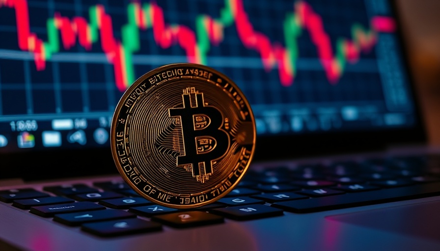 Gold vs Bitcoin returns concept: Bitcoin coin with trading charts in background.