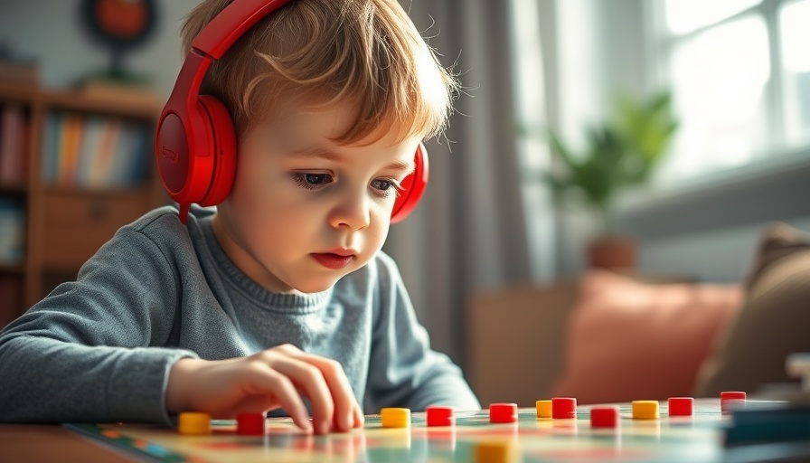 Understanding Autism Spectrum Disorder: Child with headphones concentrating on game.