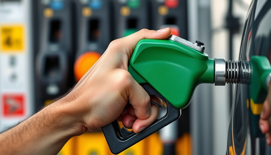 Close-up of hand using fuel pump, South Africa biofuel trade.