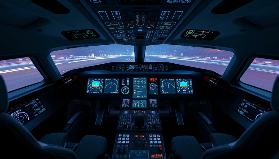 Advanced NBAA-BACE Flight Deck with high-tech avionics display.