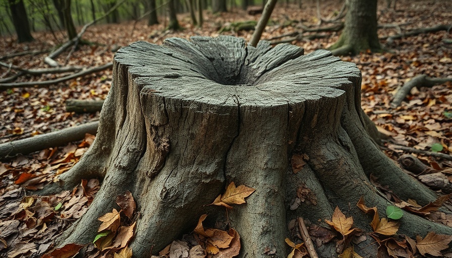 Decaying tree stump in forest, 'Video I Think I Found Something'