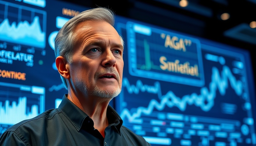 AI adoption challenges discussion at tech conference with digital screen