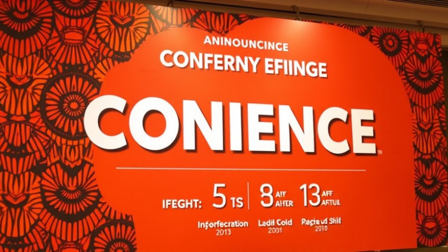 Africa Trade Solutions conference banner with text and patterns.