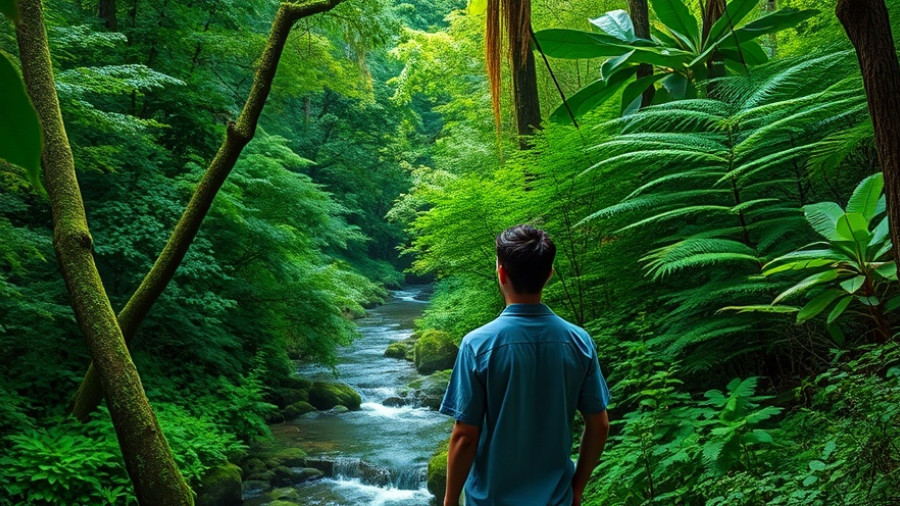 Dense forest stream in rainforest setting, Pennsylvania