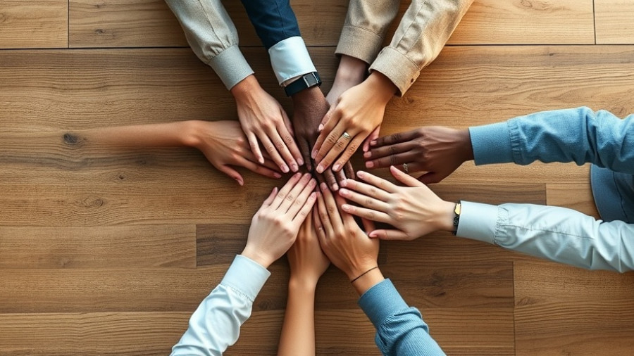 Teamwork represented by joined hands, symbolizing glue employees in e-commerce.